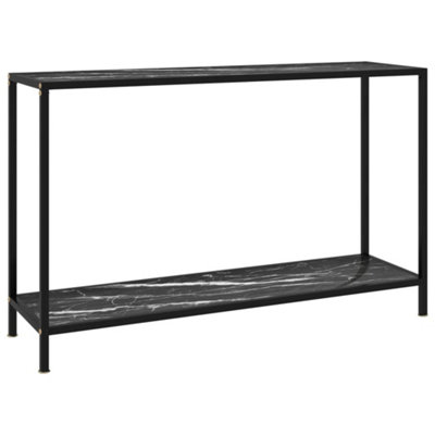 Berkfield Console Table Black 120x35x75 cm Tempered Glass