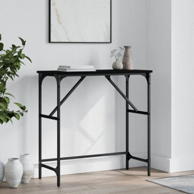 Berkfield Console Table Black 75x32x75 cm Engineered Wood