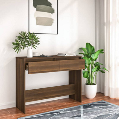 Berkfield Console Table Brown Oak 100x35x76.5 cm Engineered Wood
