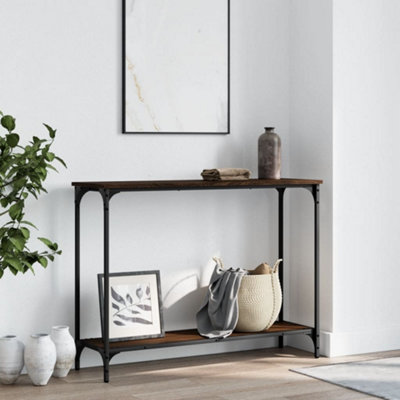 Berkfield Console Table Brown Oak 101x30.5x75 cm Engineered Wood
