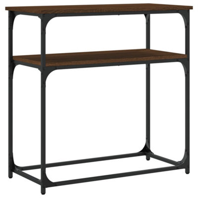 Berkfield Console Table Brown Oak 75x35.5x75 cm Engineered Wood