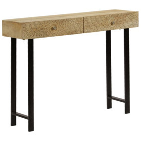 Berkfield Console Table Solid Mango Wood 102x30x79 cm
