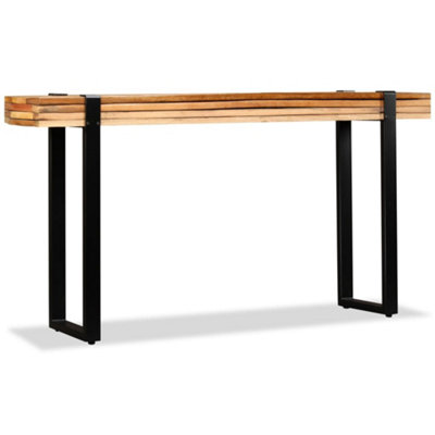 Berkfield Console Table Solid Reclaimed Wood Adjustable