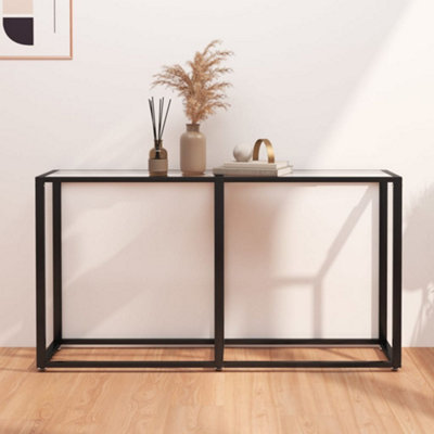Berkfield Console Table Transparent 140x35x75.5cm Tempered Glass