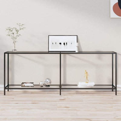 Berkfield Console Table Transparent 200x35x75.5 cm Tempered Glass