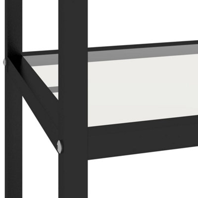 Berkfield Console Table Transparent and White Marble 100x36x90 cm ...