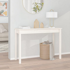 Berkfield Console Table White 110x40x75 cm Solid Wood Pine