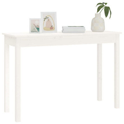 Berkfield Console Table White 110x40x75 cm Solid Wood Pine