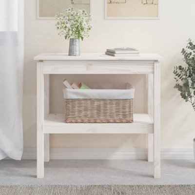 Berkfield Console Table White 80x40x75 cm Solid Wood Pine