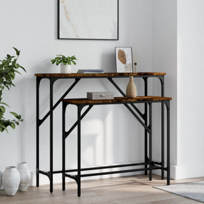 Berkfield Console Tables 2 pcs Smoked Oak Engineered Wood