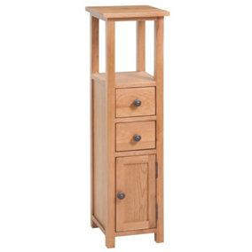 Berkfield Corner Cabinet 26x26x94 cm Solid Oak Wood