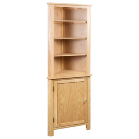 Berkfield Corner Cabinet 59x36x180 cm Solid Oak Wood