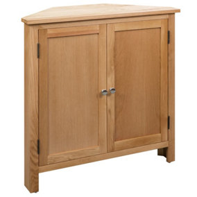 Berkfield Corner Cabinet 80x33.5x78 cm Solid Oak Wood