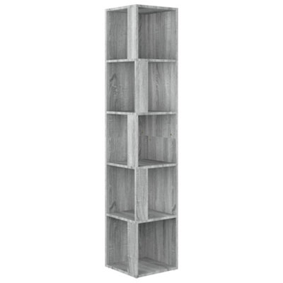 Berkfield Corner Cabinet Grey Sonoma 33x33x164.5 cm Engineered Wood