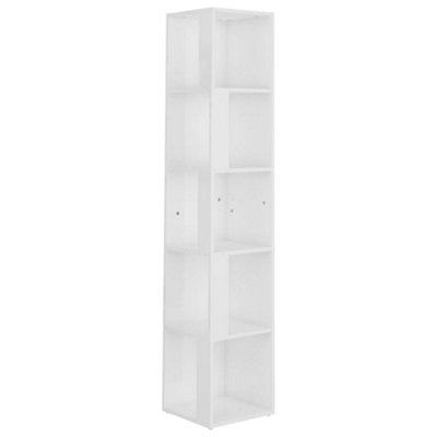 Berkfield Corner Cabinet High Gloss White 33x33x164.5 cm Engineered Wood