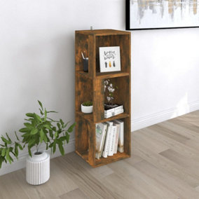 Berkfield Corner Cabinet Smoked Oak 33x33x100 cm Engineered Wood
