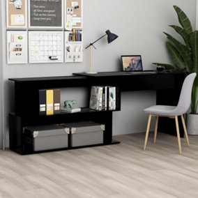 Berkfield Corner Desk Black 200x50x76 cm Engineered Wood