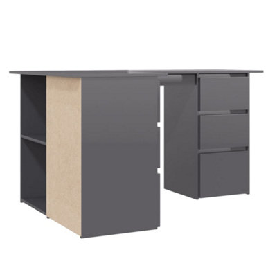 Grey gloss corner deals desk