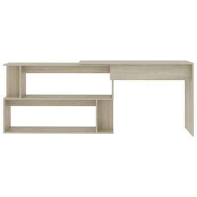 Berkfield Corner Desk Sonoma Oak 200x50x76 cm Engineered Wood
