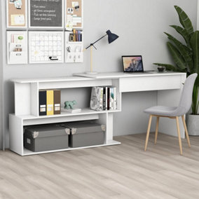 Berkfield Corner Desk White 200x50x76 cm Engineered Wood