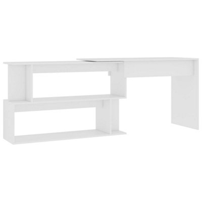 Berkfield Corner Desk White 200x50x76 cm Engineered Wood