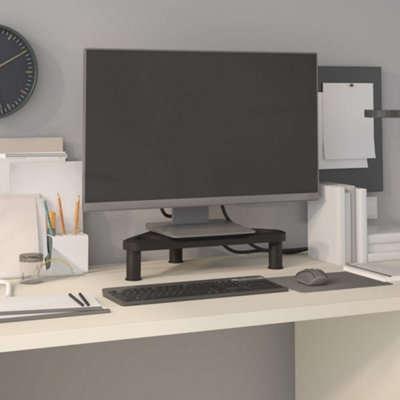 Berkfield Corner Monitor Stand Black 49x28x10.5 cm