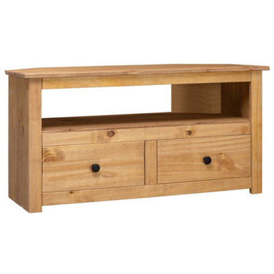 Berkfield Corner TV Cabinet 93x49x49 cm Solid Pine Panama Range