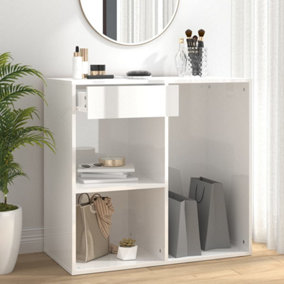 Berkfield Cosmetic Cabinet High Gloss White 80x40x75 cm Engineered Wood