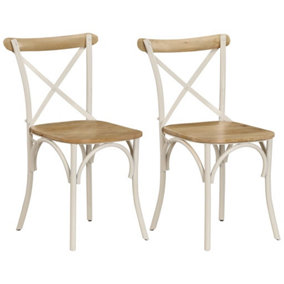 Berkfield Cross Chairs 2 pcs White Solid Mango Wood