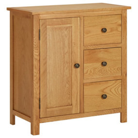 Berkfield Cupboard 70x35x75 cm Solid Oak Wood