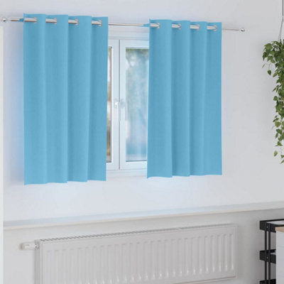 Berkfield Curtains with Curtains 2 pcs Light blue 140 x 140 cm Polyester