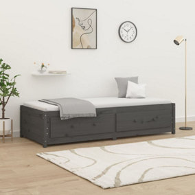 Berkfield Day Bed Grey 90x190 cm Single Solid Wood Pine