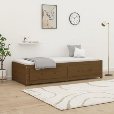 Berkfield Day Bed Honey Brown 75x190 cm Small Single Solid Wood Pine