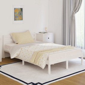 Berkfield Day Bed Solid Wood Pine 120x200 cm White