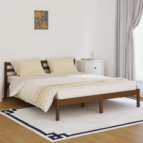 Berkfield Day Bed Solid Wood Pine 160x200 cm King Size Honey Brown