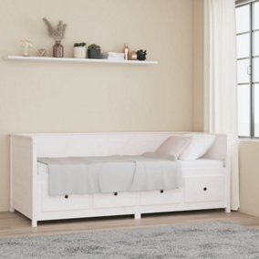 Berkfield Day Bed White 90x200 cm Solid Wood Pine