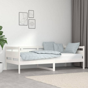 Berkfield Day Bed White Solid Wood Pine 90x200 cm