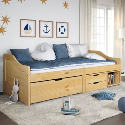 Berkfield Day Bed with 3 Drawers IRUN 90x200 cm Solid Wood Pine