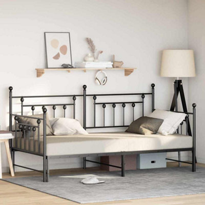 Berkfield Daybed Frame with Trundle Black 107x203 cm Steel