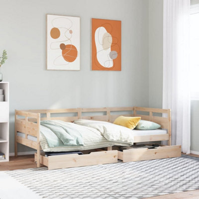Berkfield Daybed with Drawers without Mattress 80x200 cm Solid Wood