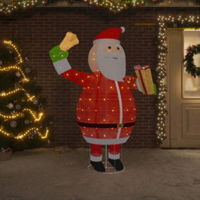 Berkfield Decorative Christmas Santa Claus Figure LED Luxury Fabric 180 cm