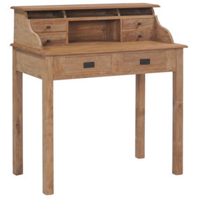 Berkfield Desk 90x50x100 cm Solid Teak Wood