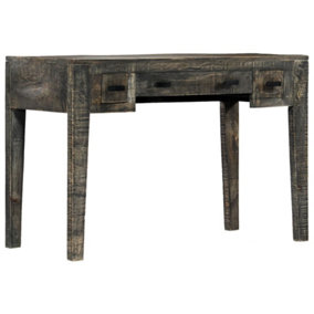 Berkfield Desk Black 110x50x75 cm Solid Mango Wood
