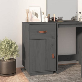 Berkfield Desk Cabinet Grey 40x50x75 cm Solid Wood Pine