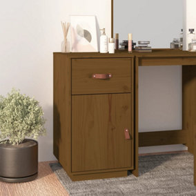 Berkfield Desk Cabinet Honey Brown 40x50x75 cm Solid Wood Pine