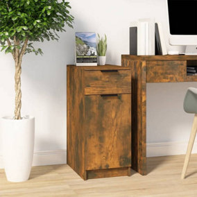 Berkfield Desk Cabinet Smoked Oak 33.5x50x75 cm Engineered Wood