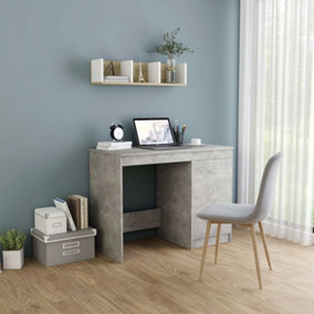 Berkfield Desk Concrete Grey 100x50x76 cm Engineered Wood