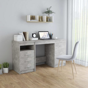 Berkfield Desk Concrete Grey 140x50x76 cm Engineered Wood