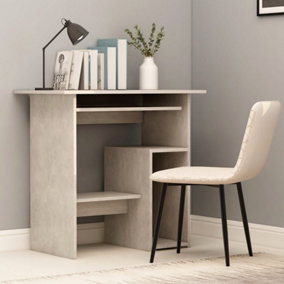 Berkfield Desk Concrete Grey 80x45x74 cm Engineered Wood