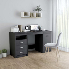 Berkfield Desk Grey 140x50x76 cm Engineered Wood